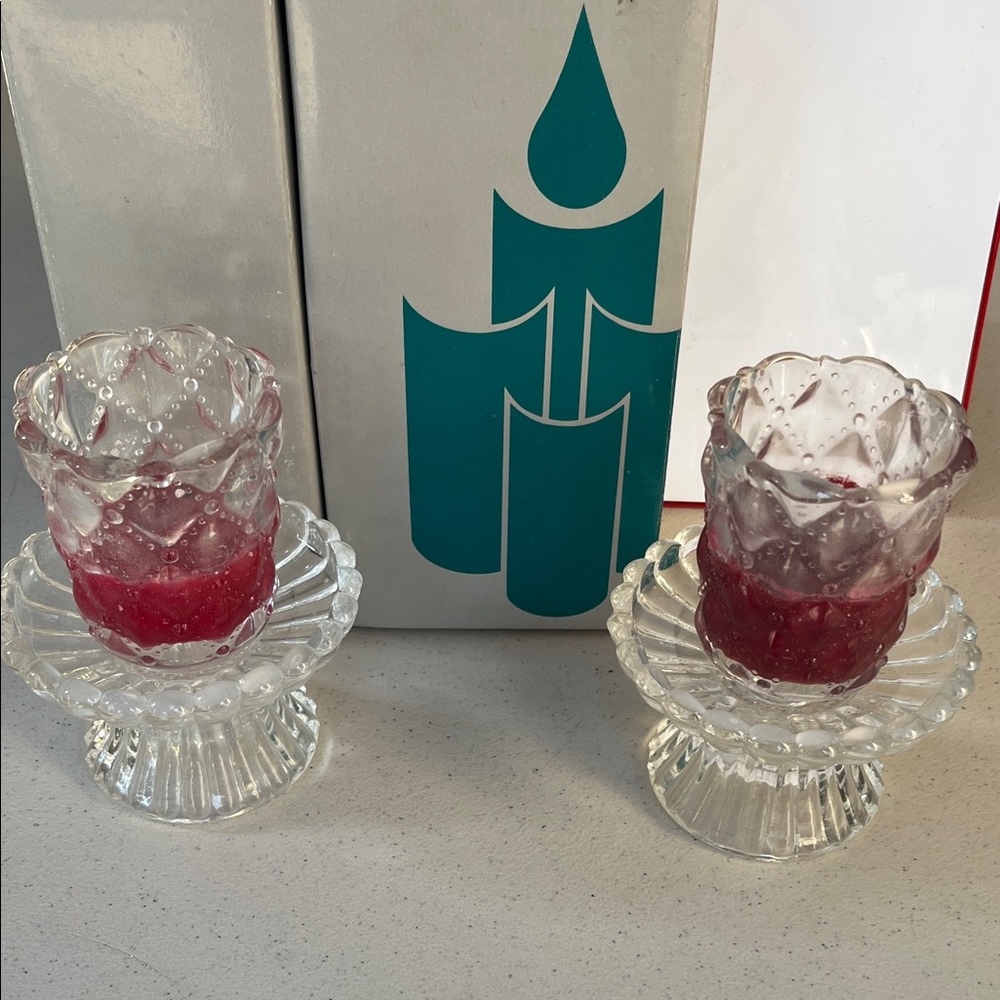 Quilted Crystal Candle Holders by Partylite